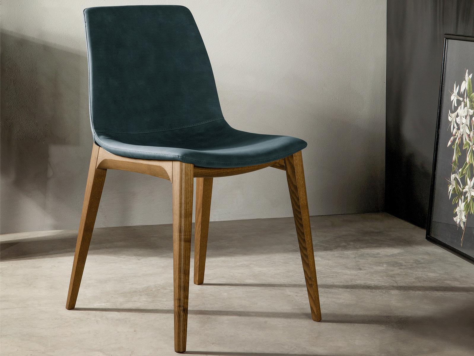 Upholstered leather chair | Aralia by Tonin Casa