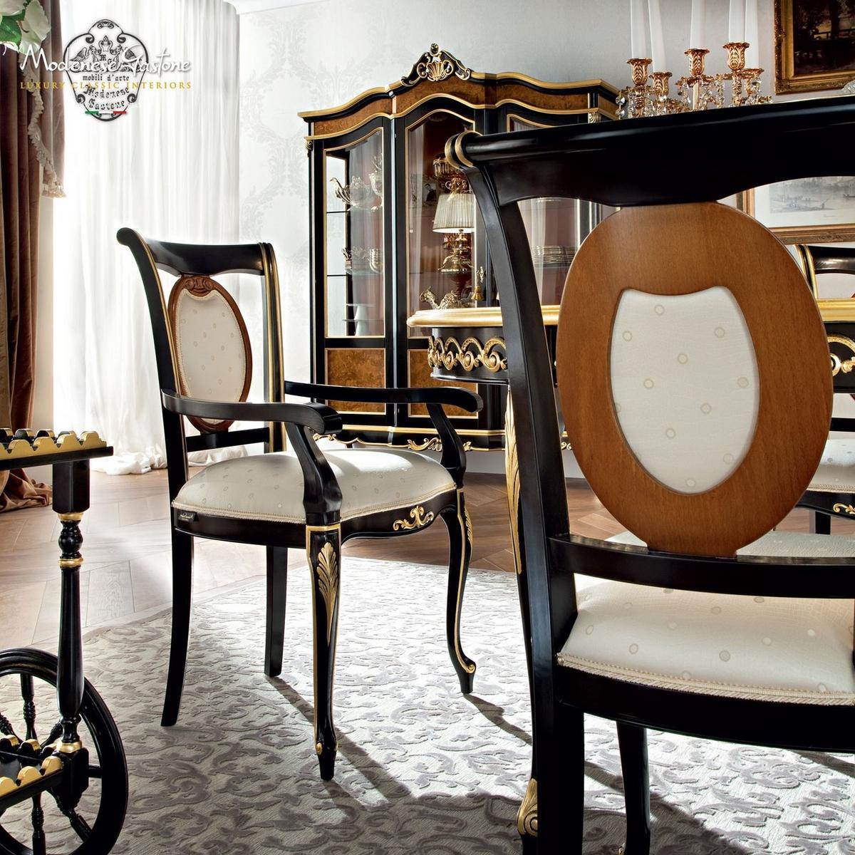 Upholstered chair with armrests | 12510 by Modenese Gastone