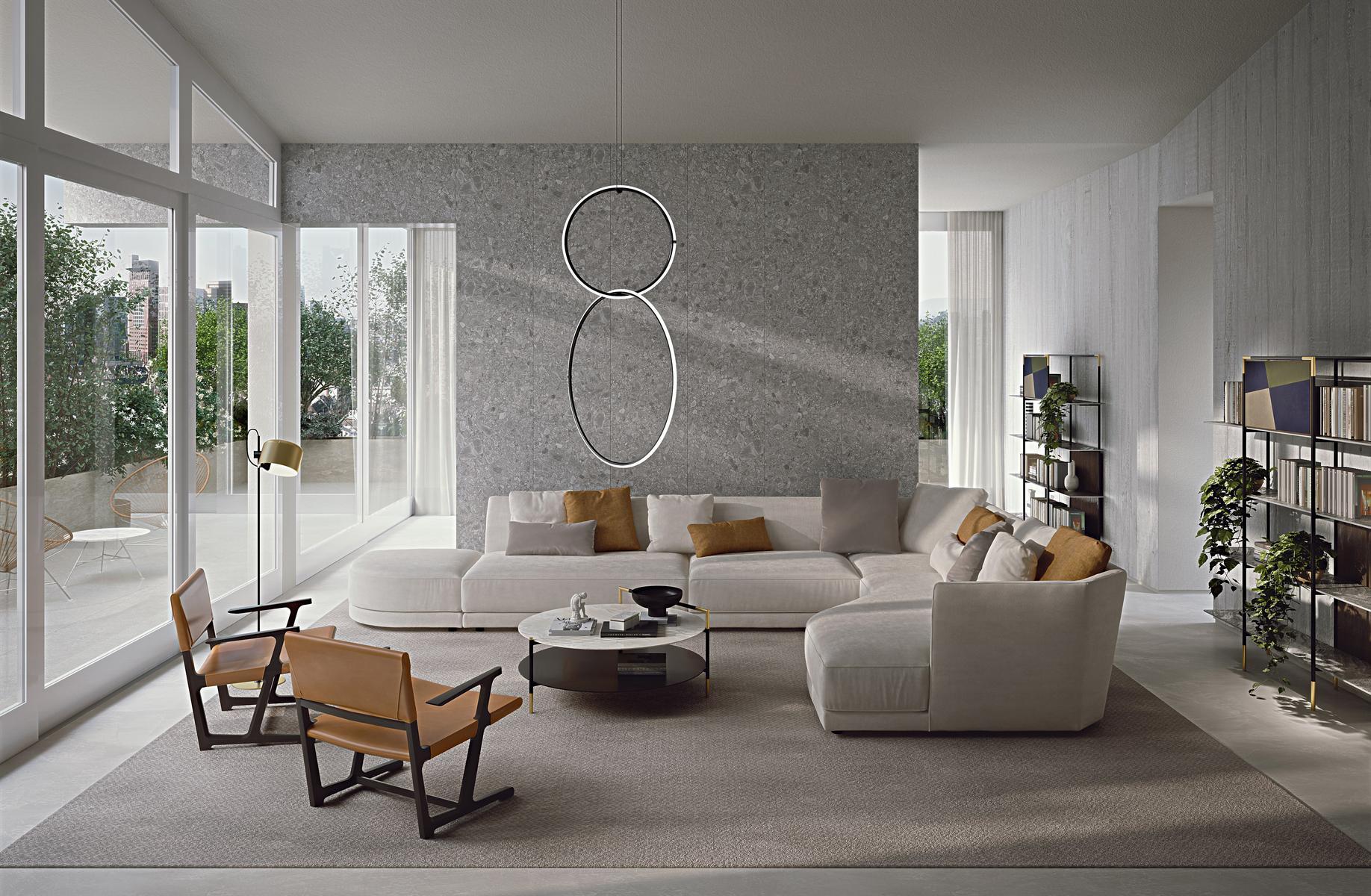 Tanned leather armchair with armrests | Ainda by Frigerio