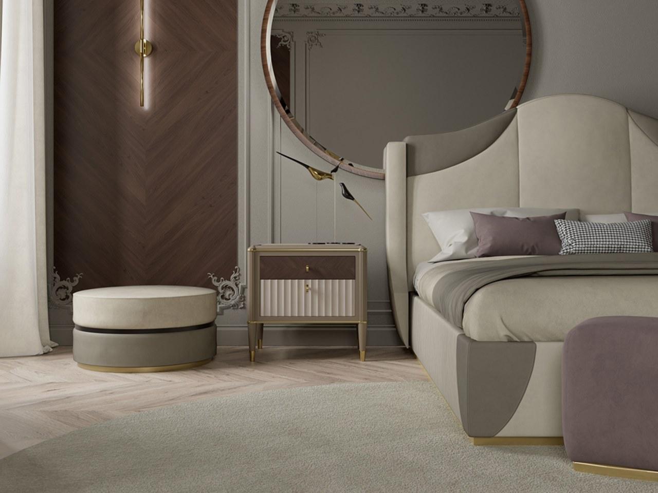 Rectangular linden bedside table with drawers | Pr.128 by Stella del Mobile