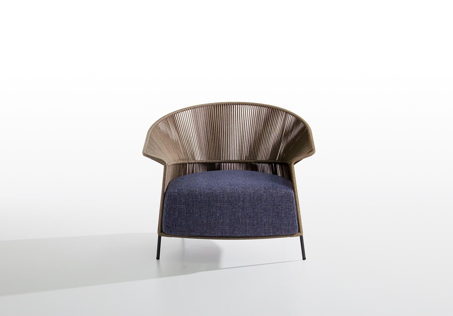 Rope garden armchair with armrests | Ola by Potocco