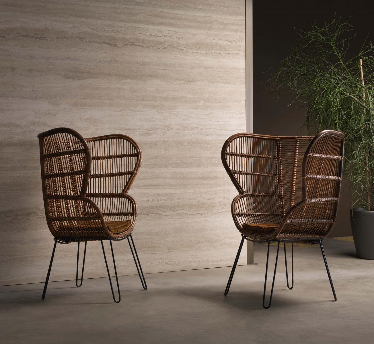 Rattan easy chair high-back | Macbeth by Gianfranco Ferre Home