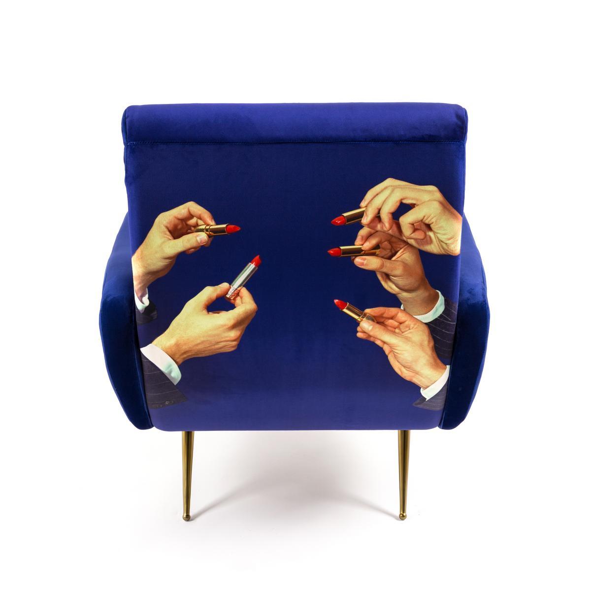 Fabric armchair with armrests | Lipsticks by Seletti