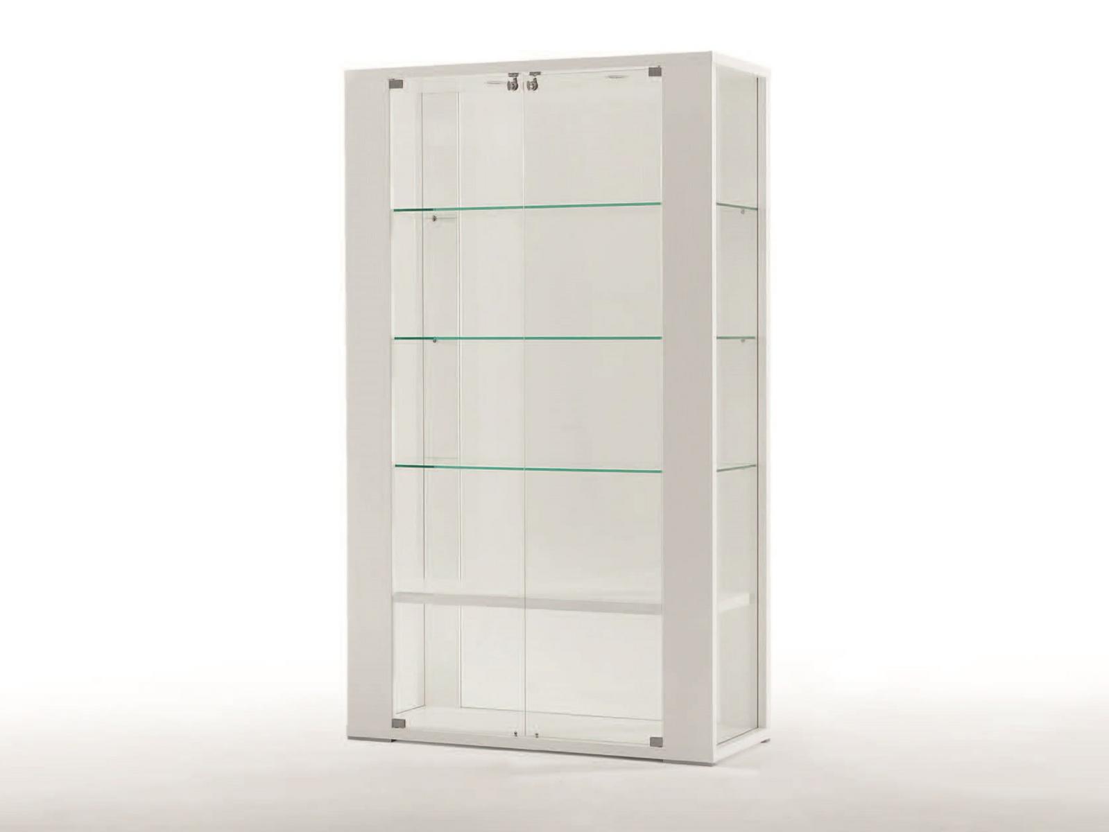 Wood and glass display cabinet with integrated lighting | Aurora by Tonin Casa