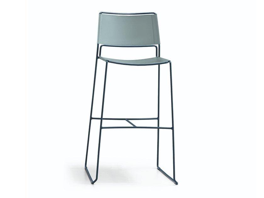 High stool with back | Slim H65 / H75 Cu by Midj