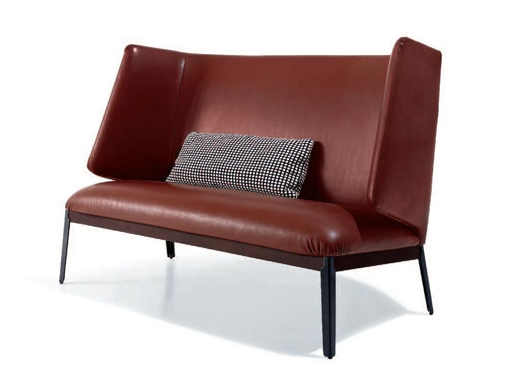 Upholstered high-back fabric sofa | Hug Love Seat by Arflex