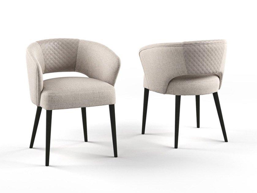 Upholstered fabric chair with armrests | Pr.420 by Stella del Mobile