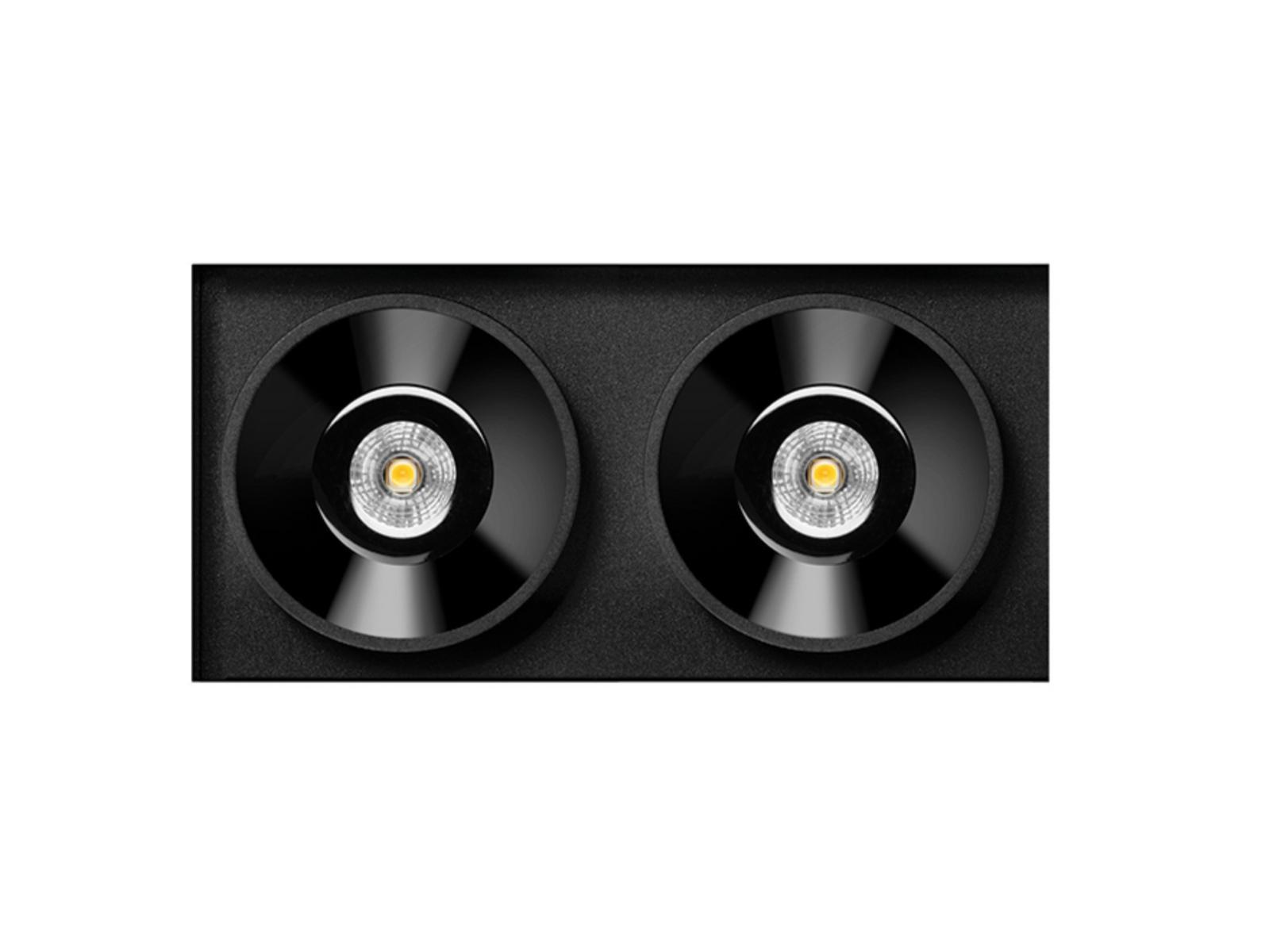 LED recessed multiple aluminium spotlight | Black Foster Trimless 2 by Arkoslight