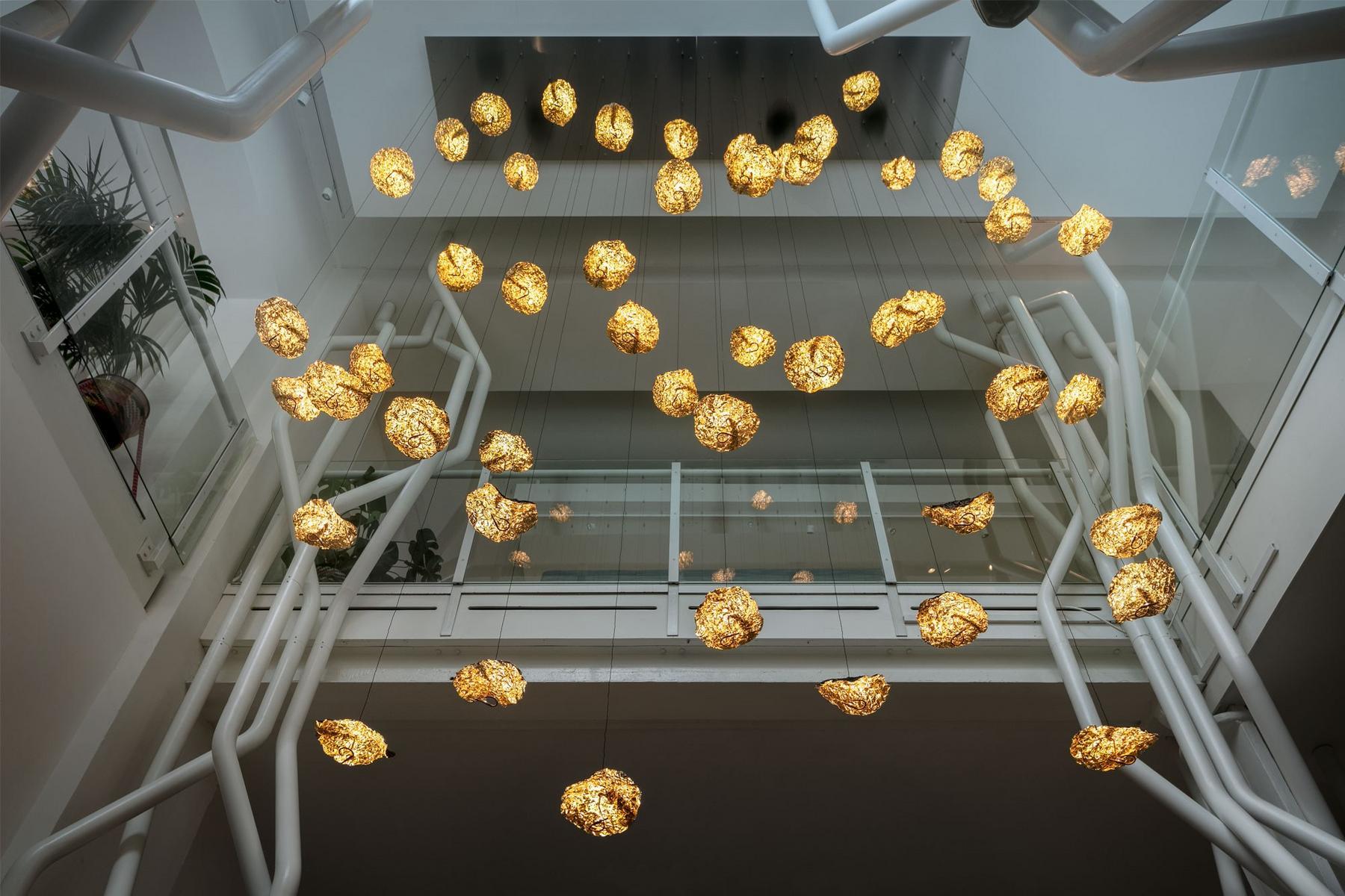 LED pendant lamp | Gold Moon Chandelier by Catellani & Smith