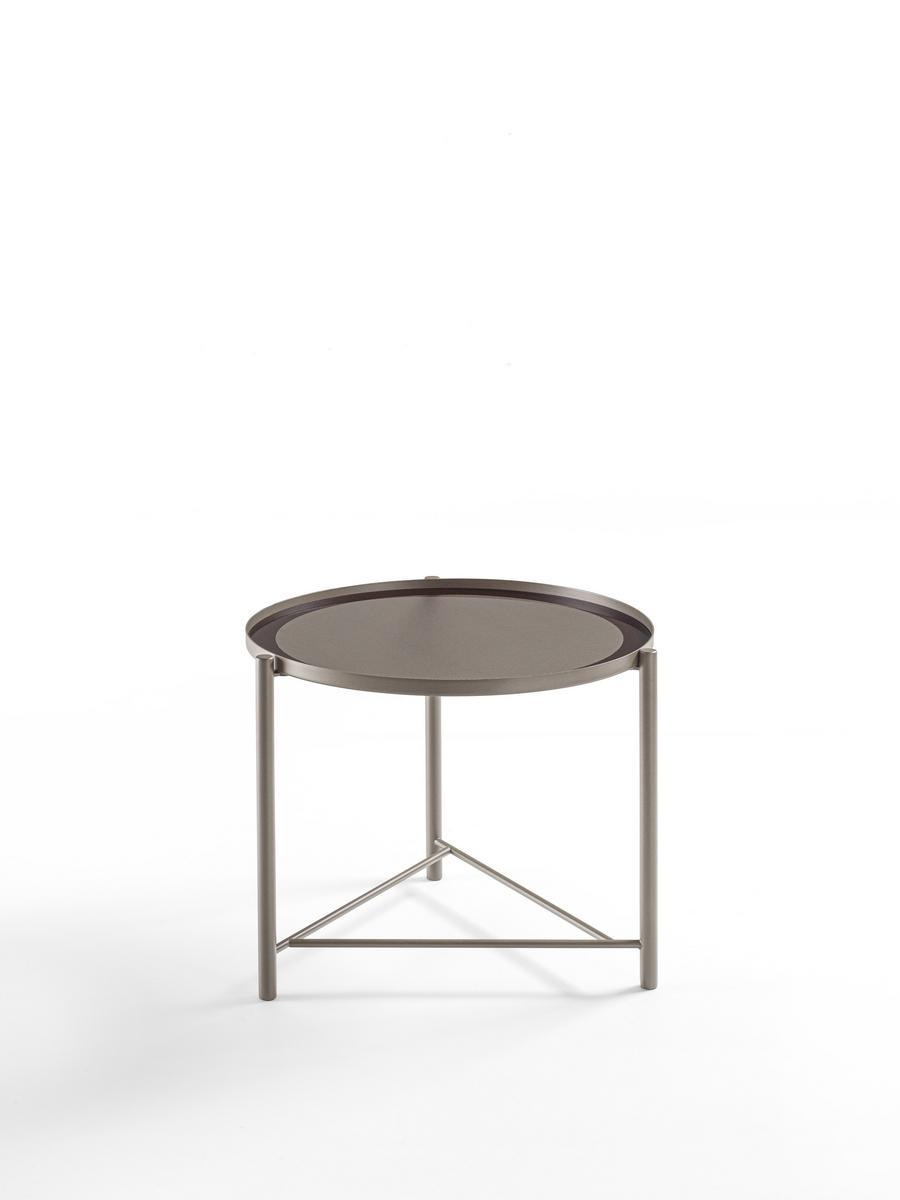 Low round glass and metal coffee table | Santa Monica by Frigerio