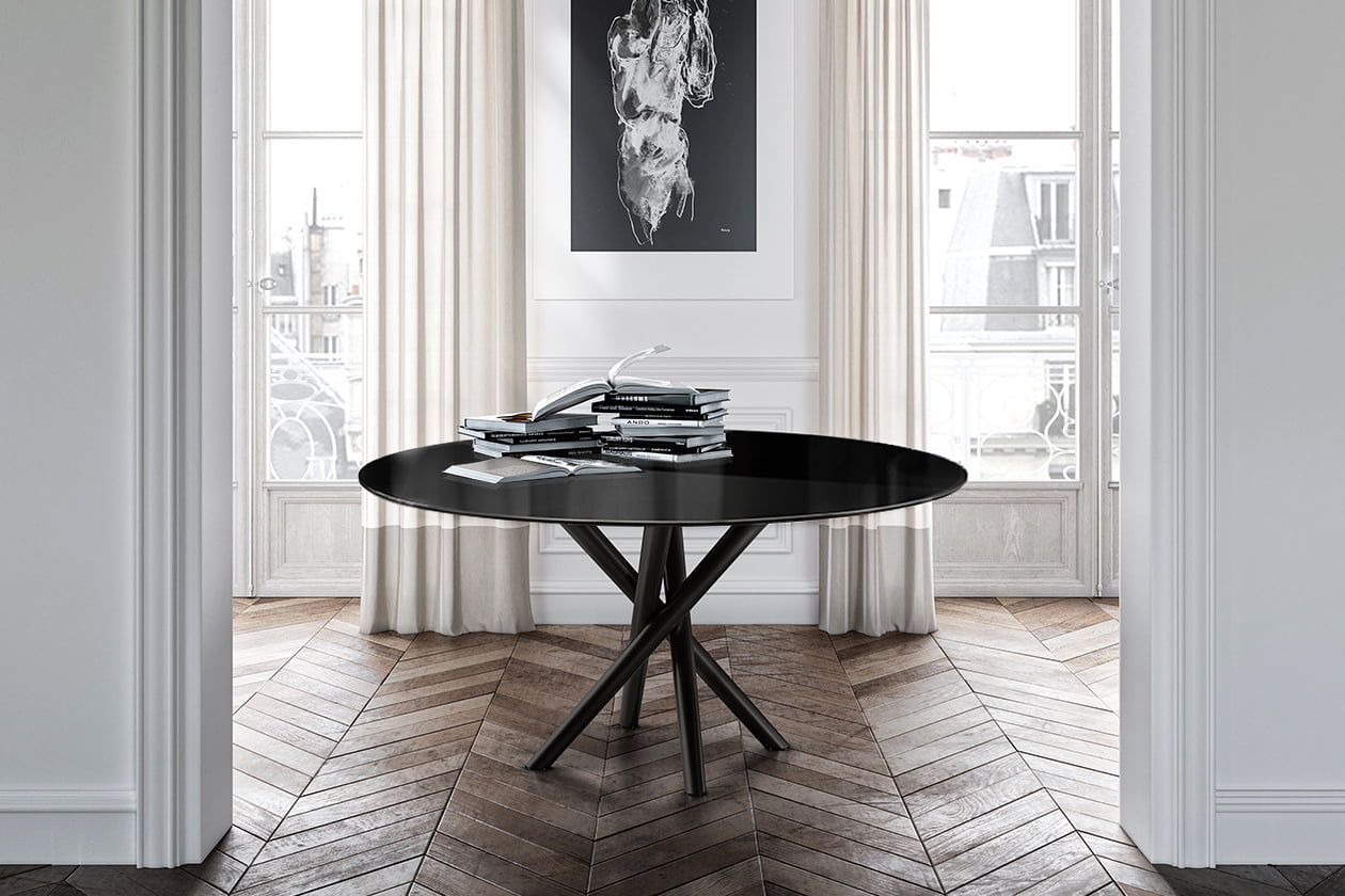 Rectangular glass table in a modern style | Baly glass by Eforma