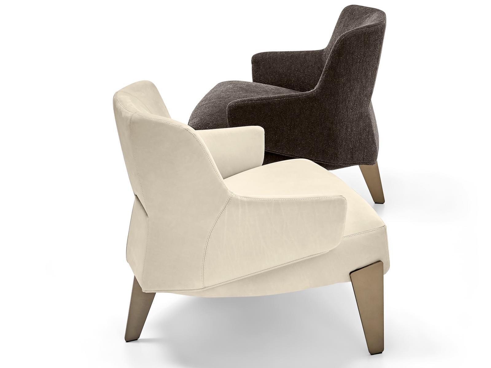 Upholstered fabric easy chair with armrests | Nascar by Arketipo