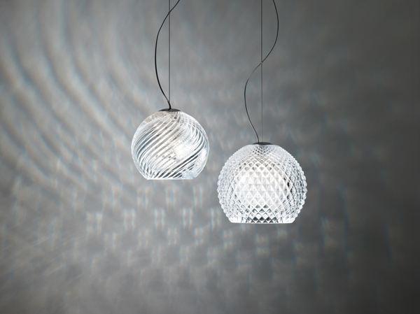 Crystal pendant lamp | Diamond Swirl by Fabbian