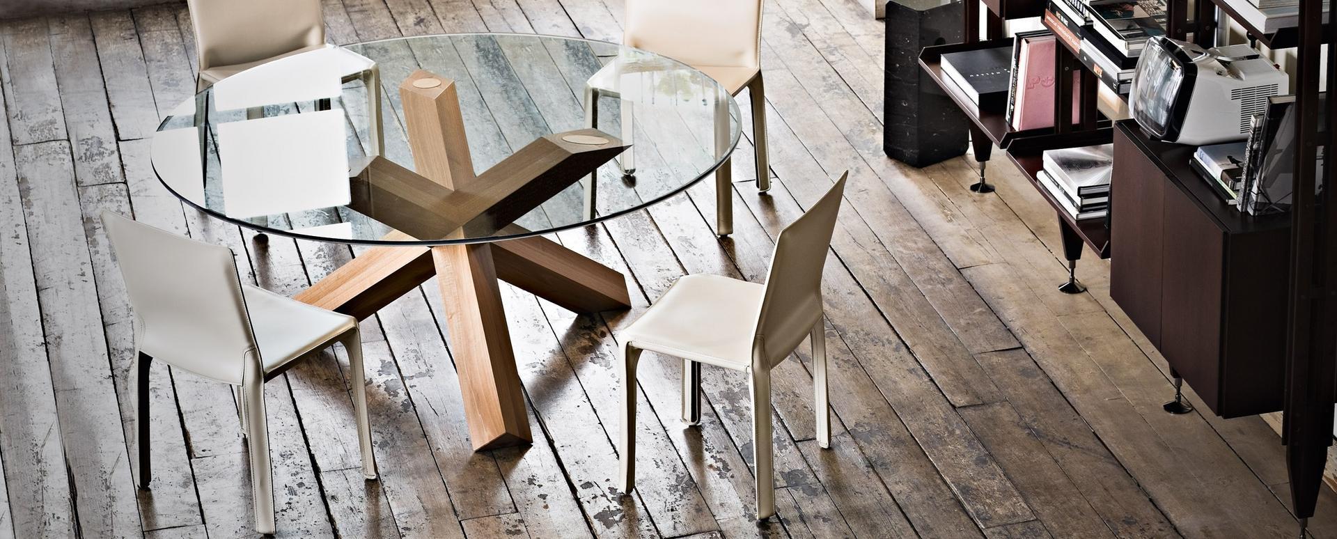 Table with solid wood base | 452 La Rotonda by Cassina