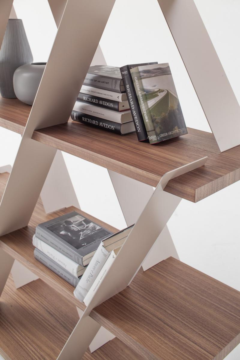 Open freestanding double-sided wooden bookcase | Castle by Tonin Casa