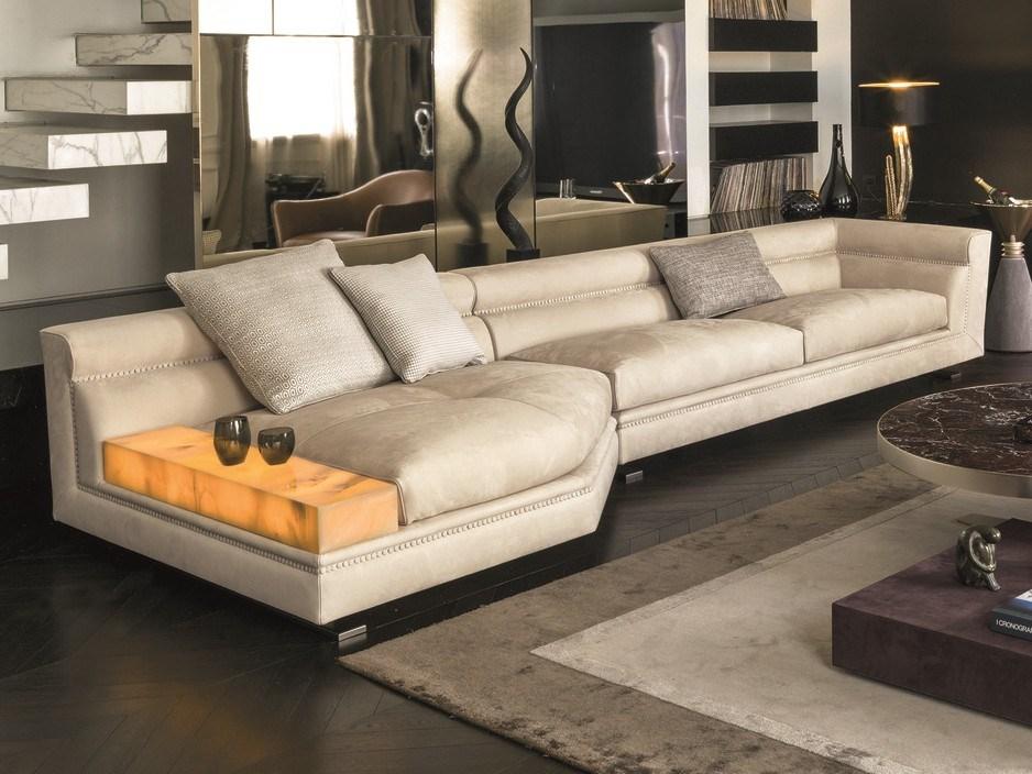Corner fabric sofa | Ansel by Longhi