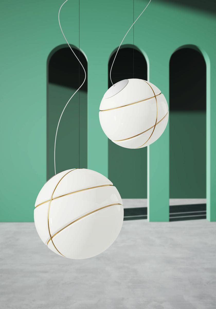 Blown glass pendant lamp | Armilla by Fabbian