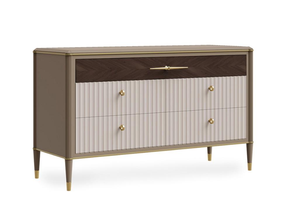 Chest of drawers in linden with upper drawer in walnut | Pr.112 by Stella del Mobile
