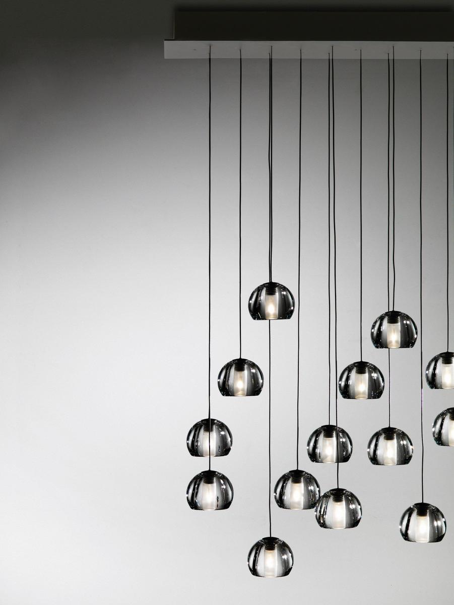 Direct light crystal pendant lamp | Multispot Beluga by Fabbian
