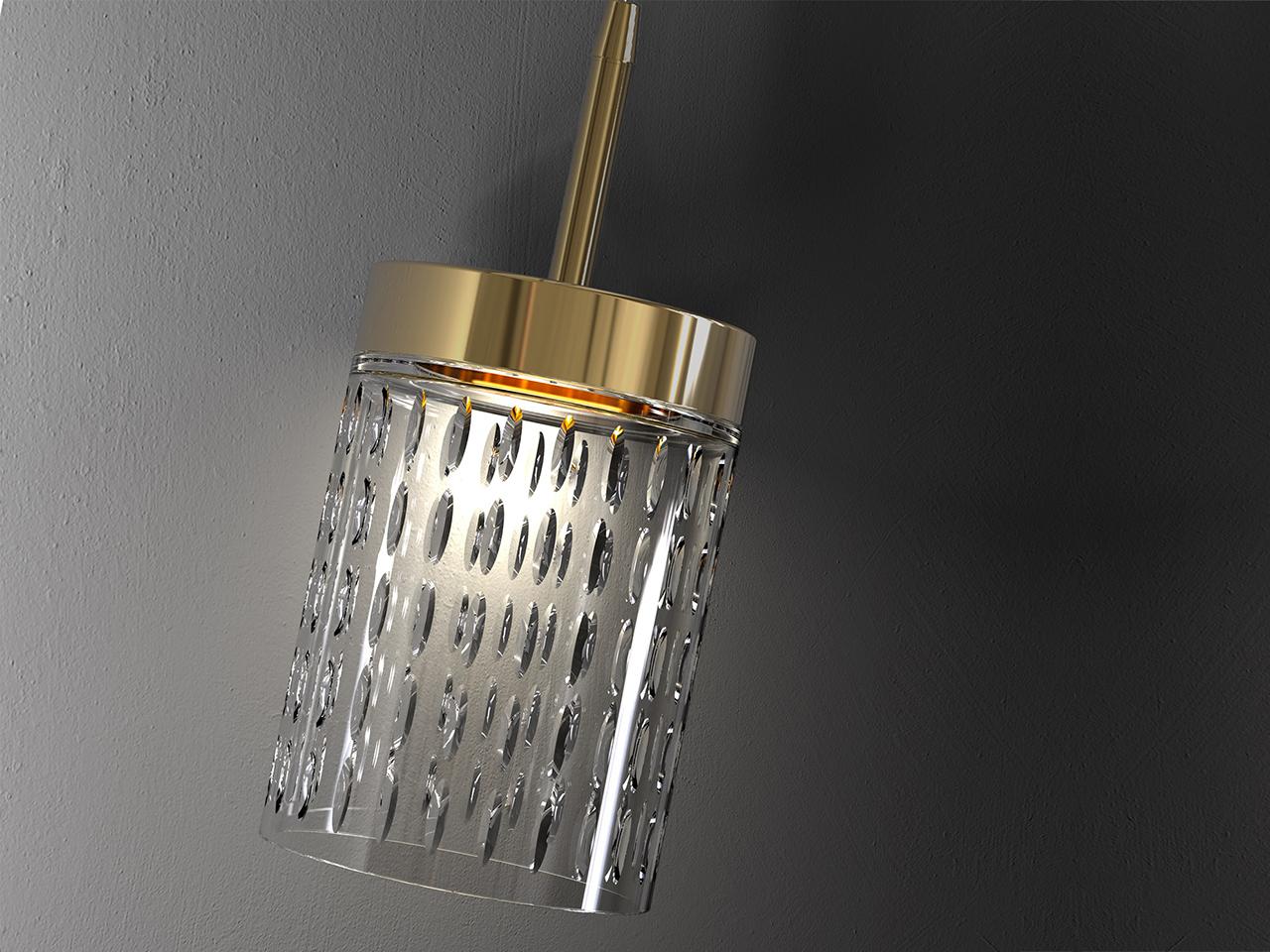 LED crystal and metal pendant lamp | Quarzo 725/s1 by Italamp