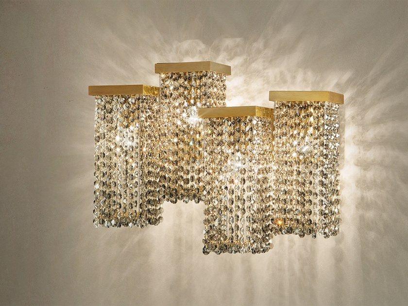 Direct light metal wall lamp with crystals | Skyline A4 by Masiero