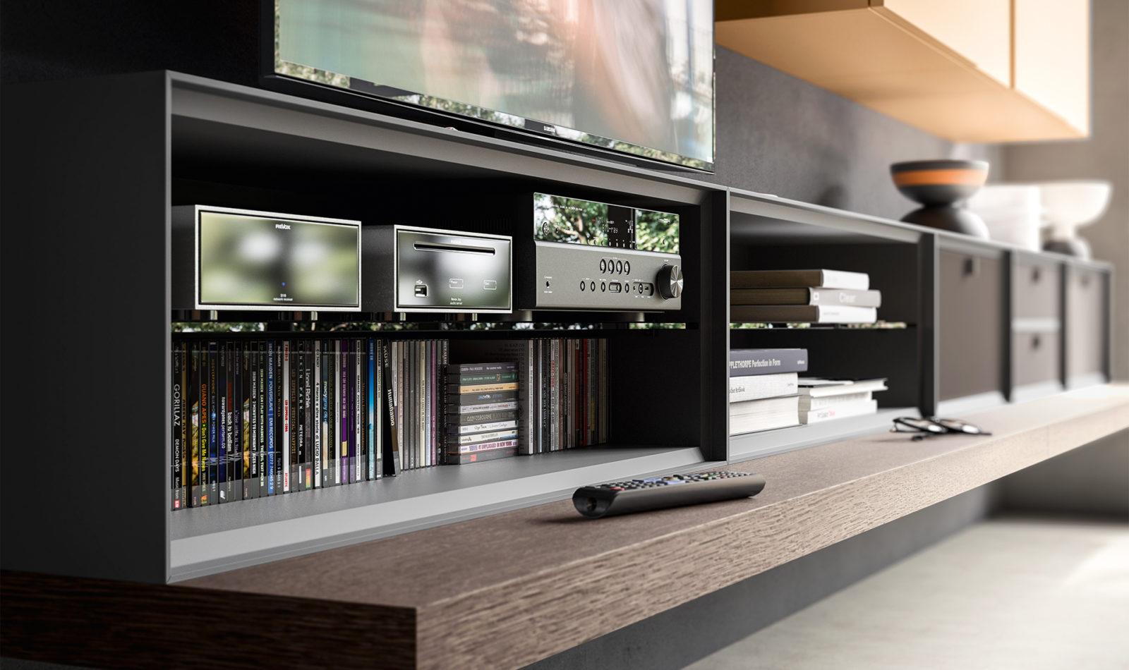 Modular lacquered storage wall | Day Collection by ALF Dafre