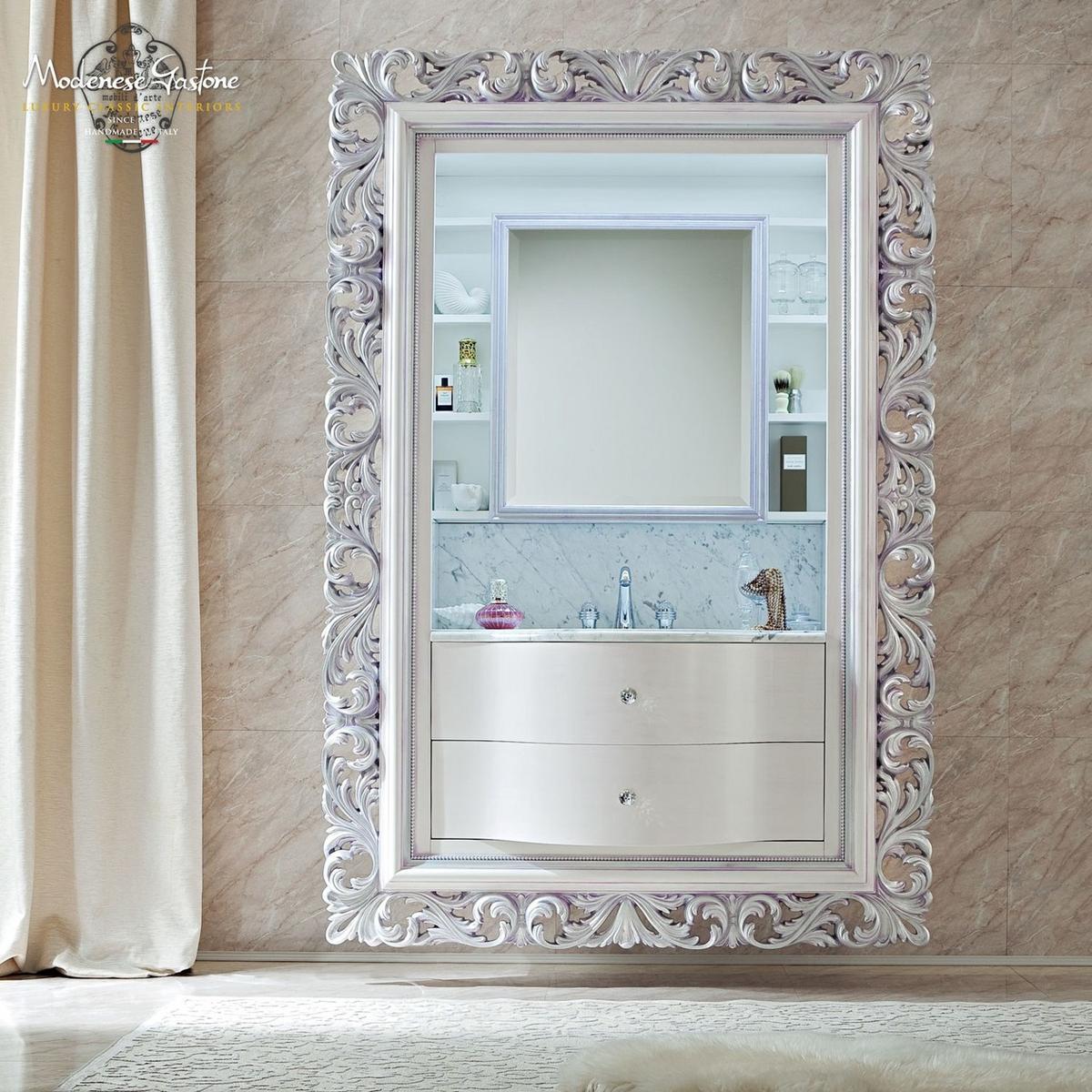 Wall-mounted vanity unit with drawers with mirror | 13698 by Modenese Gastone