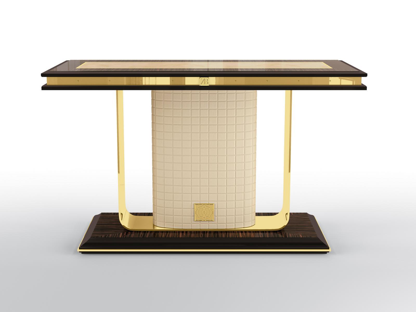 Rectangular console table in ebony and metal | Randolph by Bruno Zampa