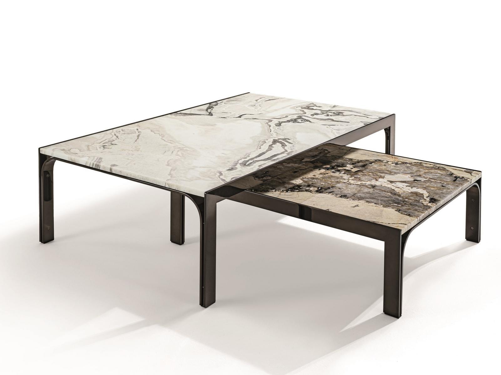 Square metal coffee table | Edge by Longhi