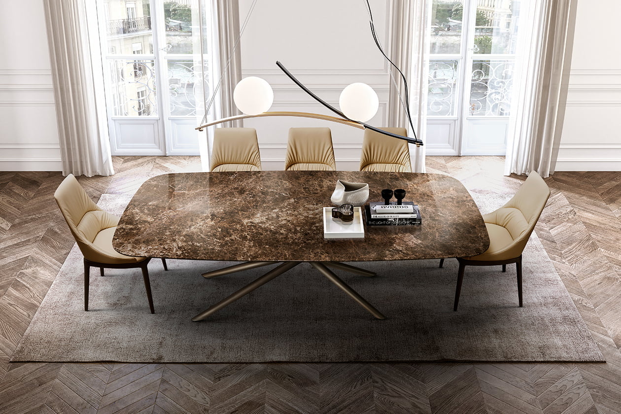Oval stone table in a modern style | Baly marble by Eforma