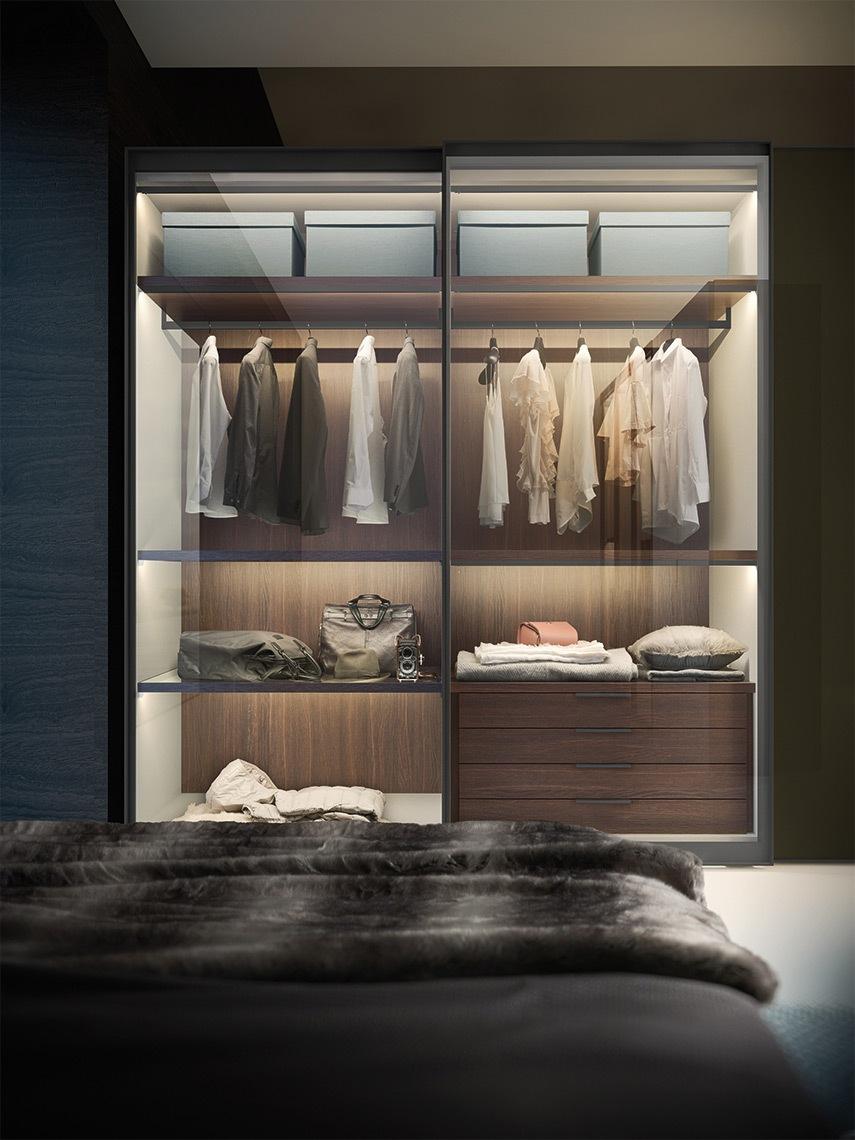 Modular lacquered wardrobe with doors | Display by ALF Dafre