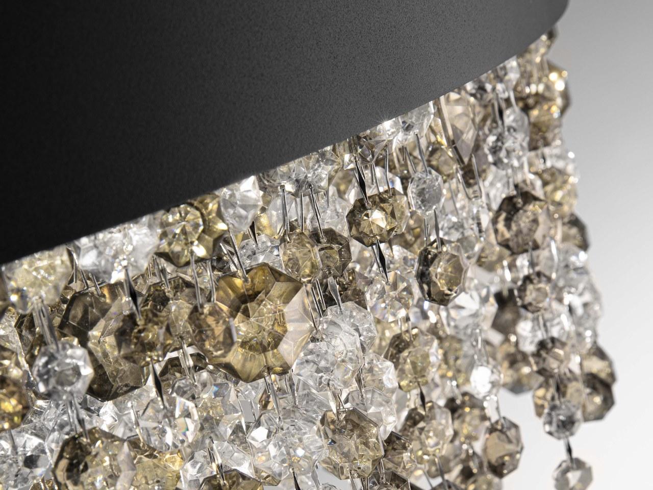 LED metal ceiling light with crystals | Olá Pl12 120 by Masiero