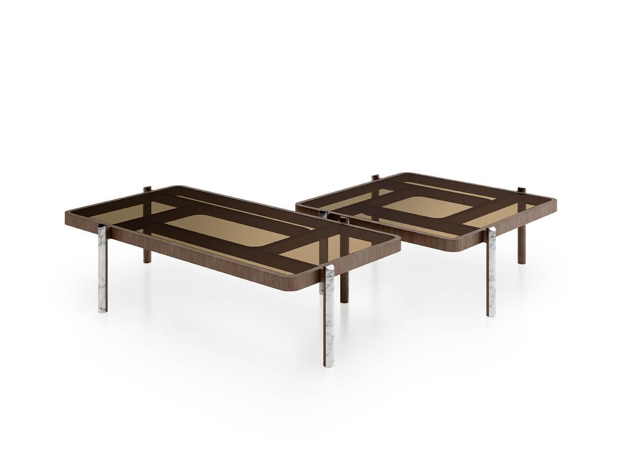 Square glass coffee table | Vision by Turri