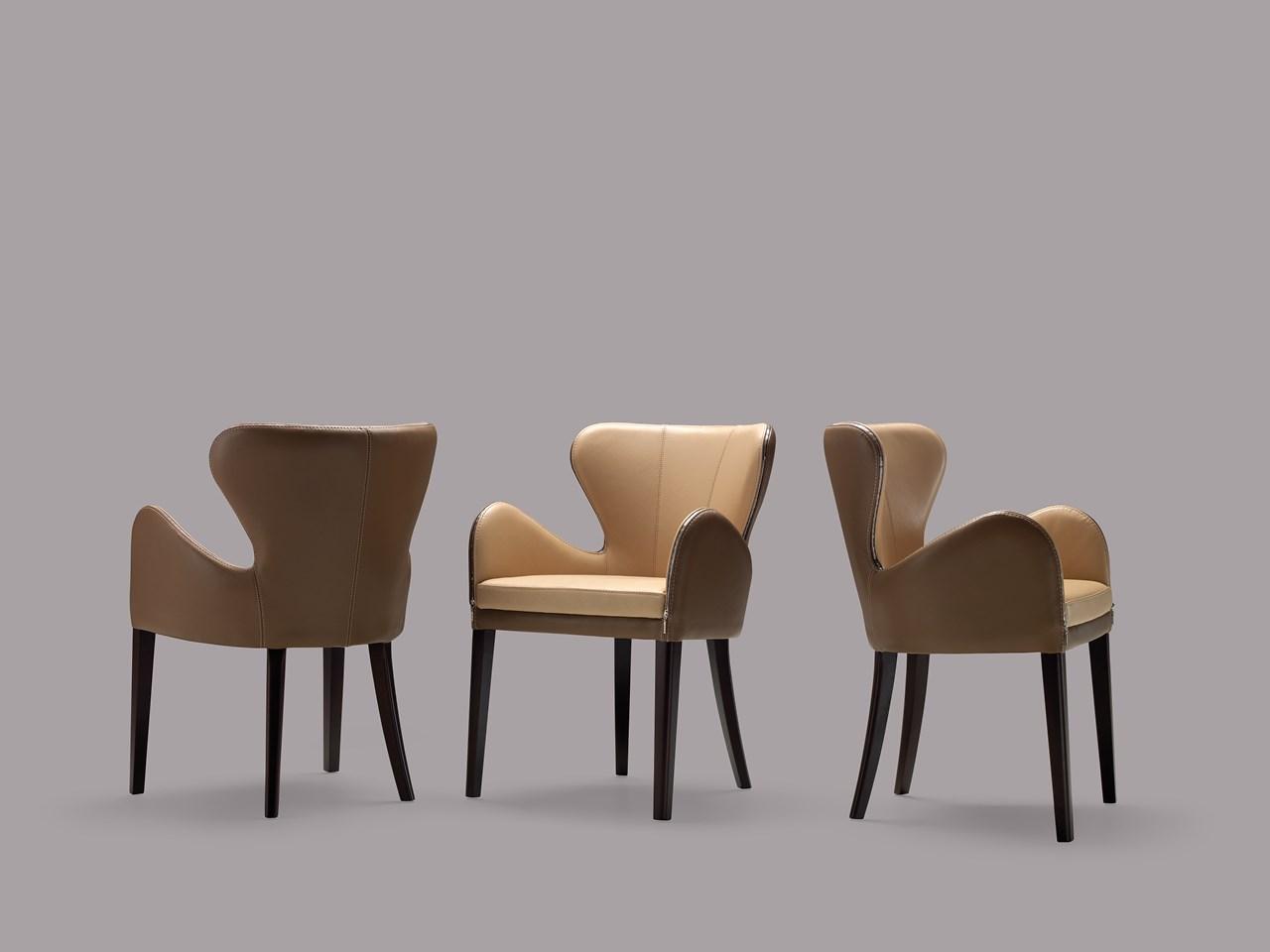 Upholstered leather chair | Elektra by Borzalino