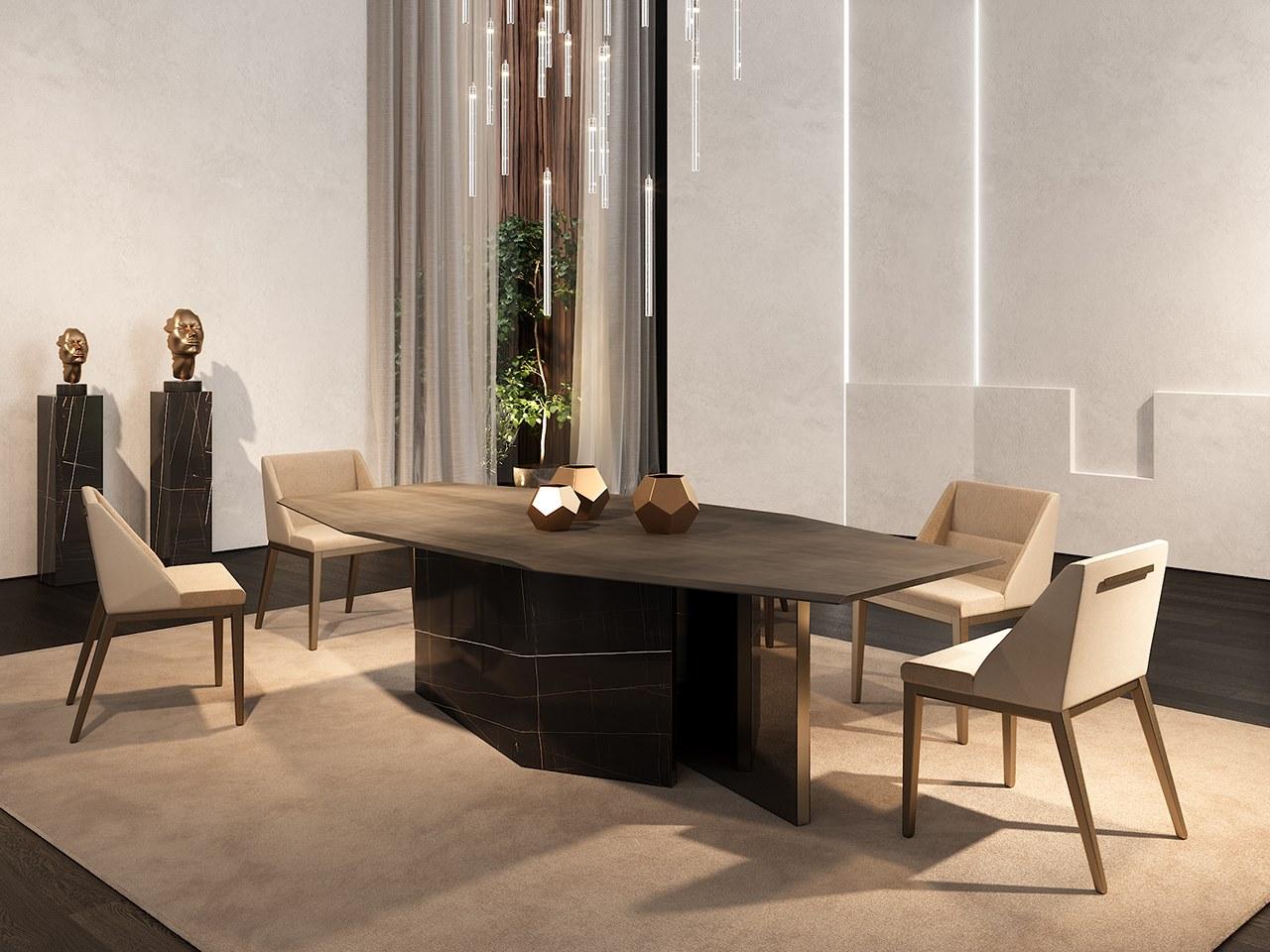 Octagonal glass dining table | Cubitum 72 by Reflex