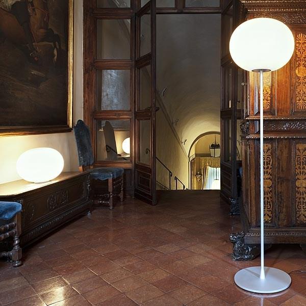 Opal glass floor lamp | Glo-ball F by Flos