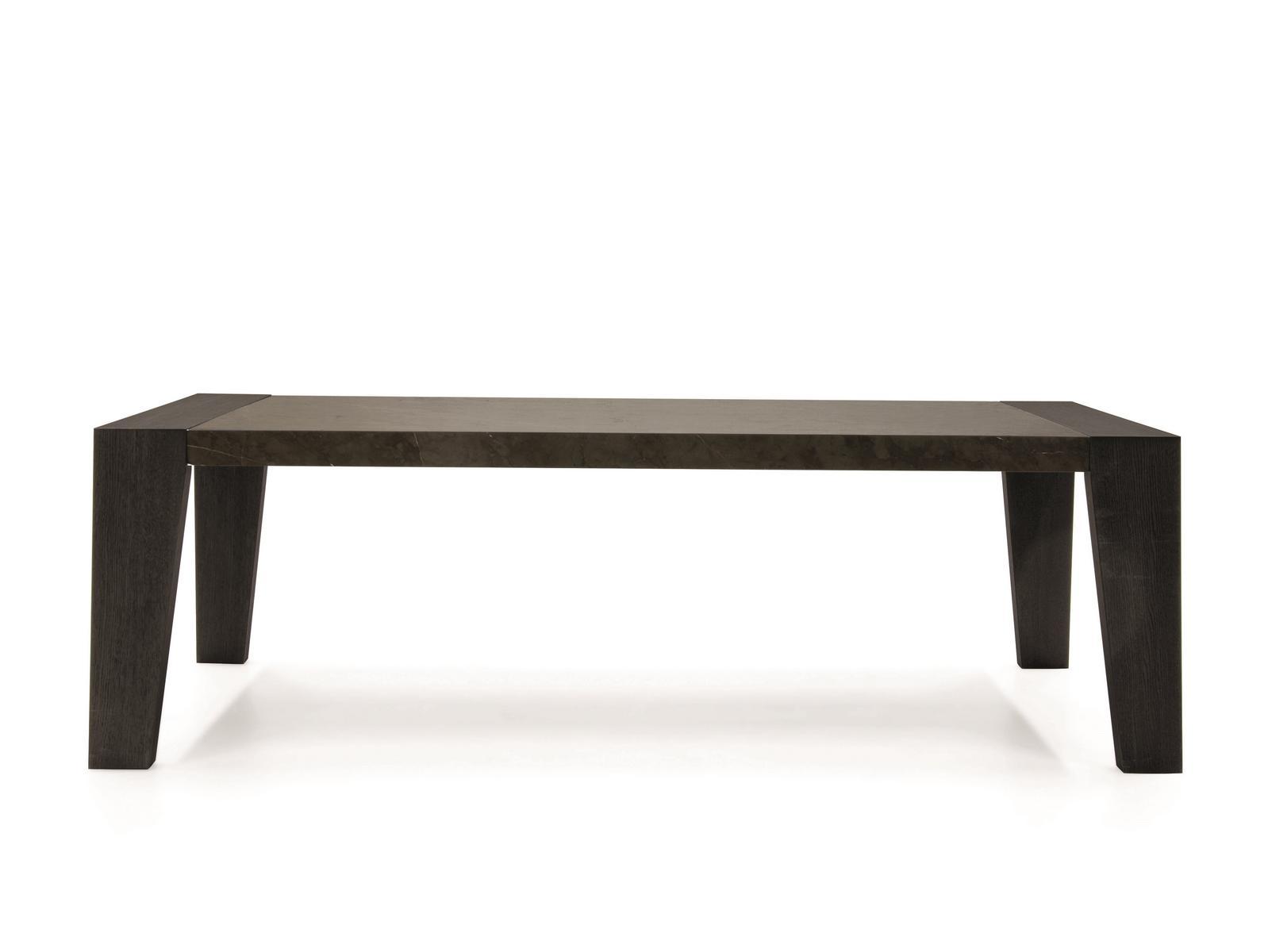 Rectangular wooden table with marble top | Cartagena by Pianca