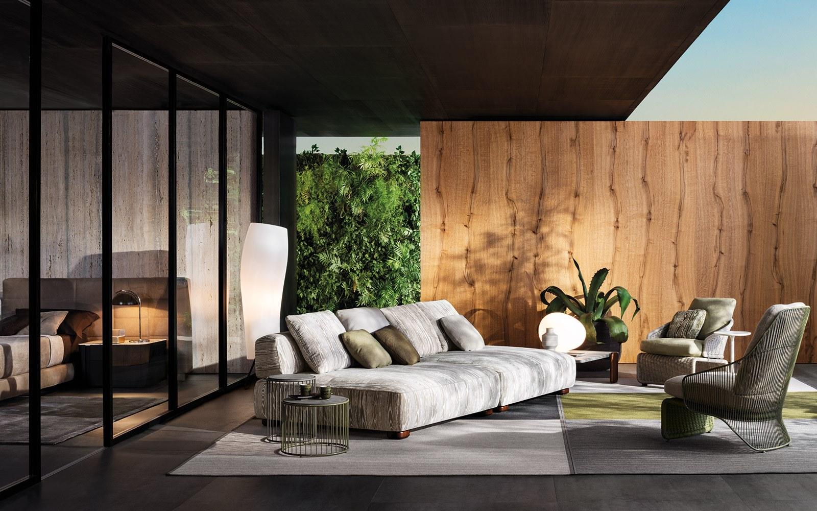 Sectional fabric garden sofa | Florida by Minotti