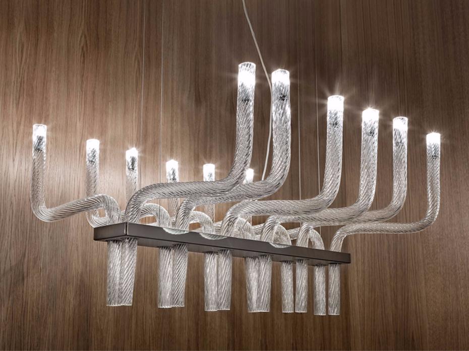 Blown glass pendant lamp | Stardust Sp R by Vistosi