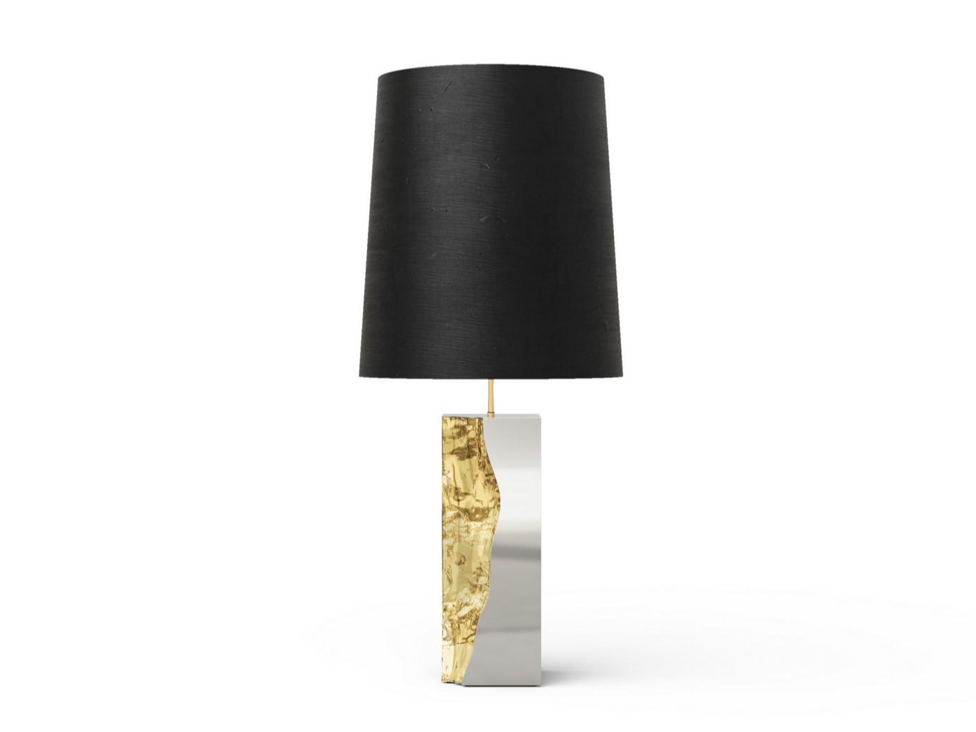 Table lamp with stainless steel base and brass details | Lapiaz by Boca Do Lobo