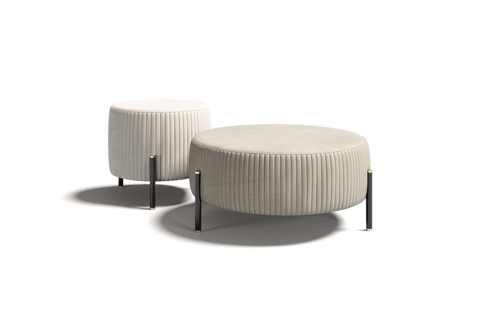 Upholstered round fabric pouf | Toulouse .60 by Capital Collection