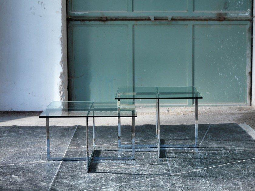 Square glass coffee table for living room | Warhol by Domingo salotti