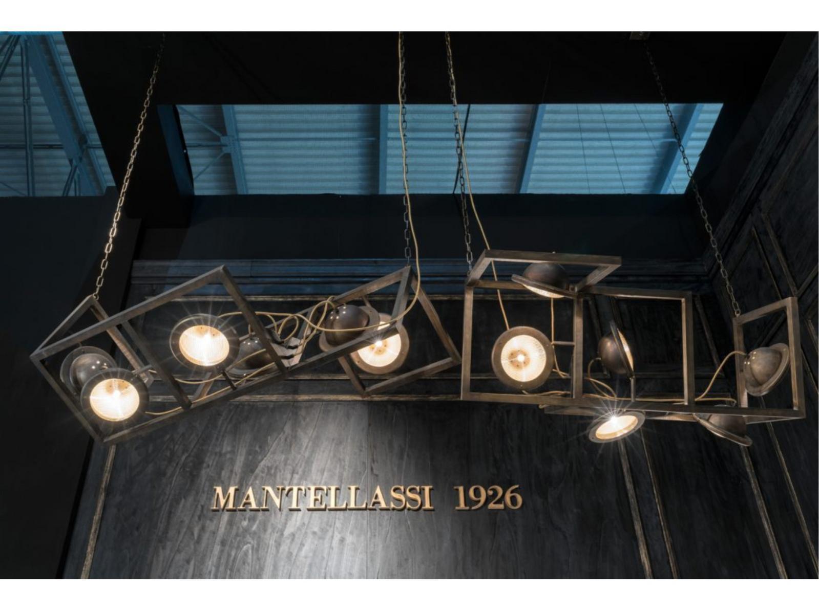 Acid etched brass pendant lamp | Totò by Mantellassi 1926