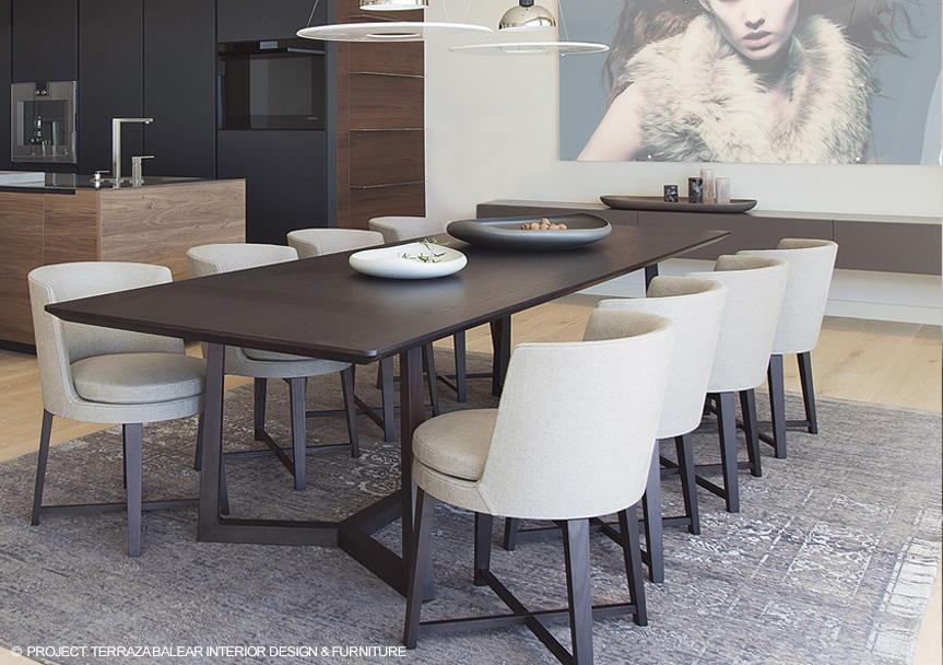 Rectangular solid wood table | Jiff by Flexform