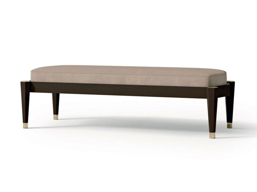 Upholstered nabuk bench and wooden base | 7587 by Carpanese home