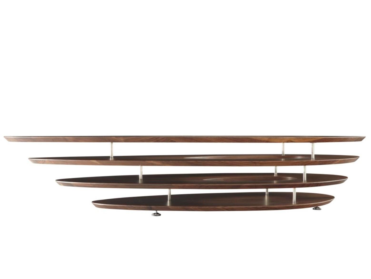 Low walnut coffee table | Interstice by Ligne Roset