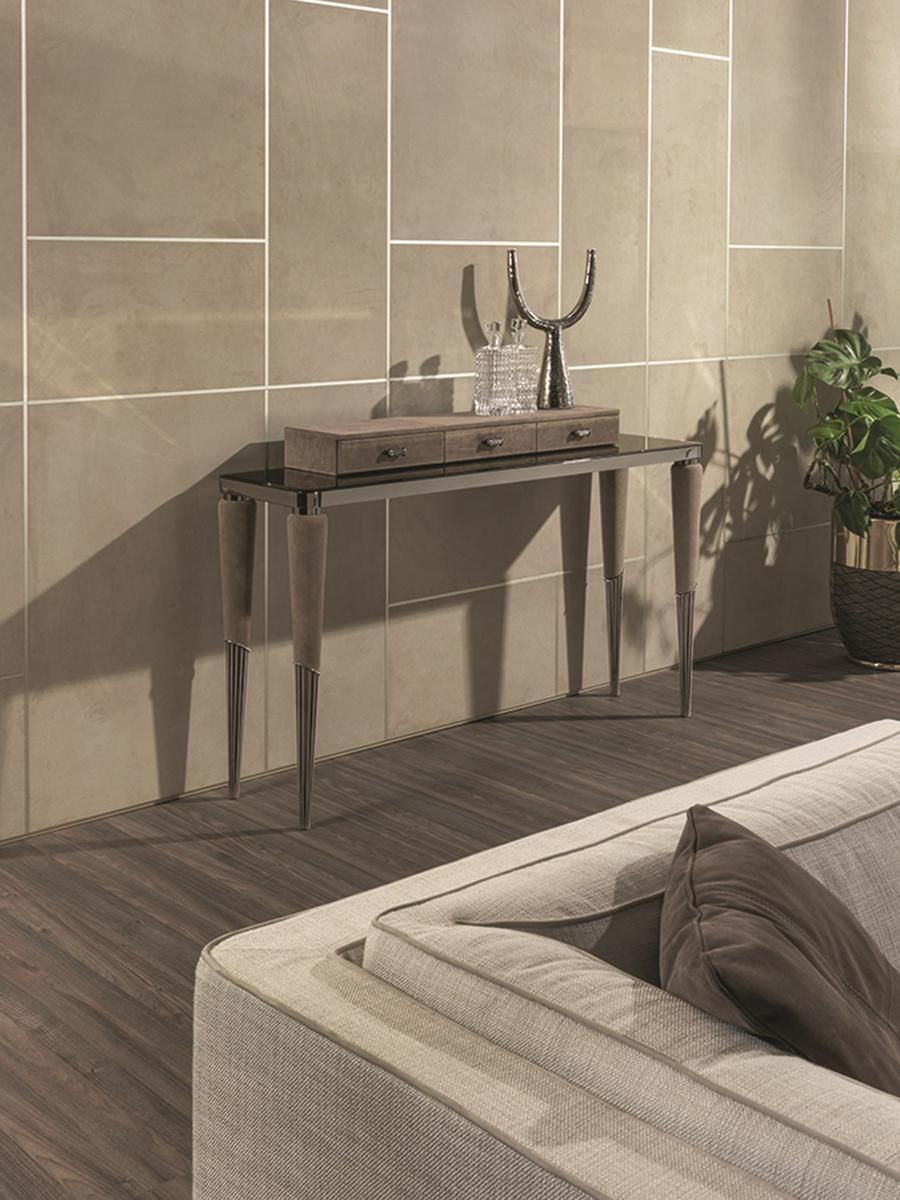 Rectangular veneer console with drawers | Odette by Longhi