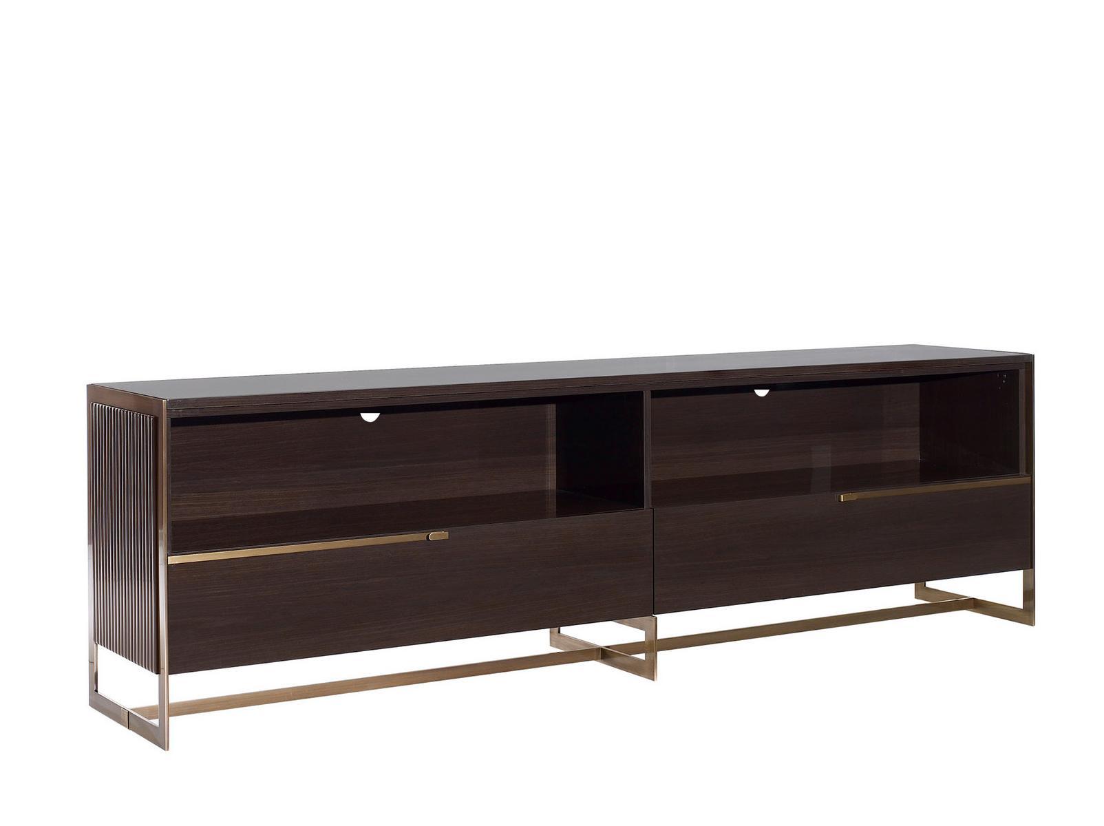 Wooden TV cabinet with flap doors | Mavis by Volpi
