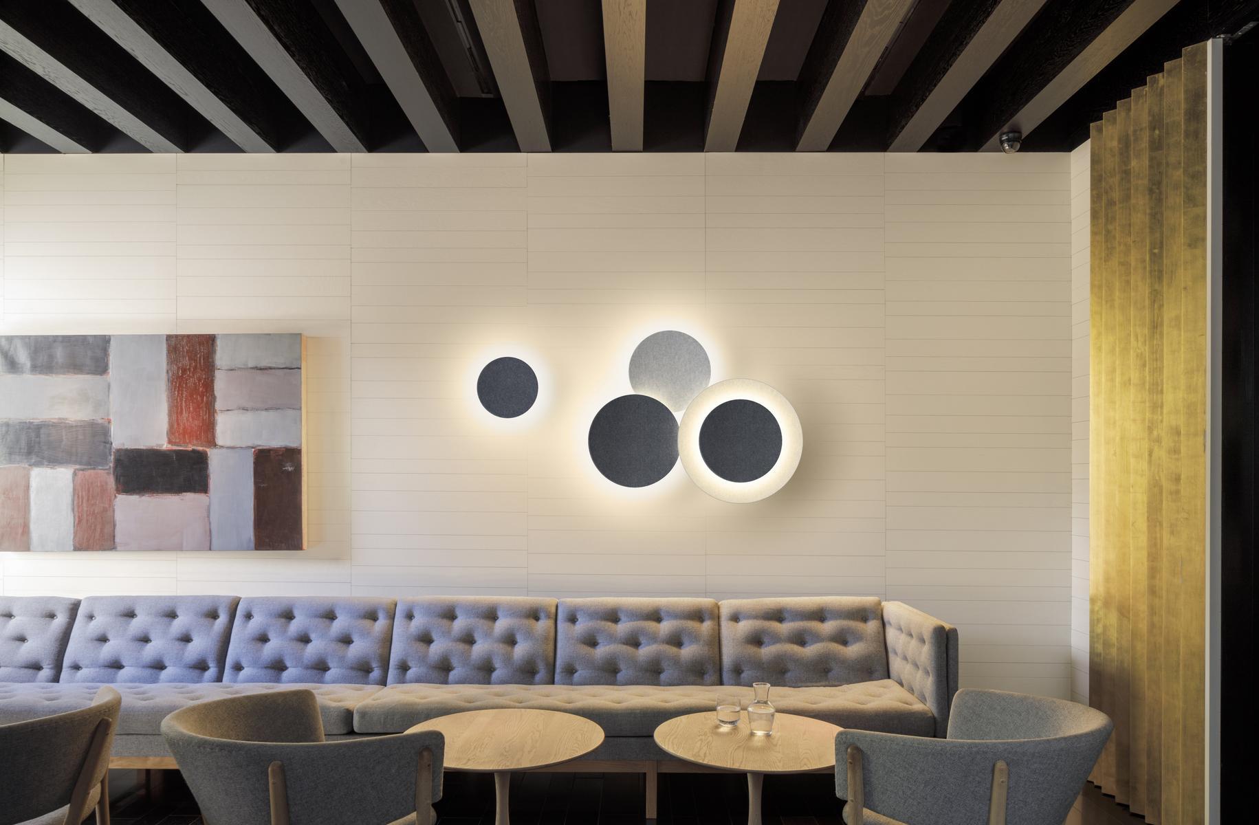 LED indirect light wall light | Puck Wall Art Triple by Vibia