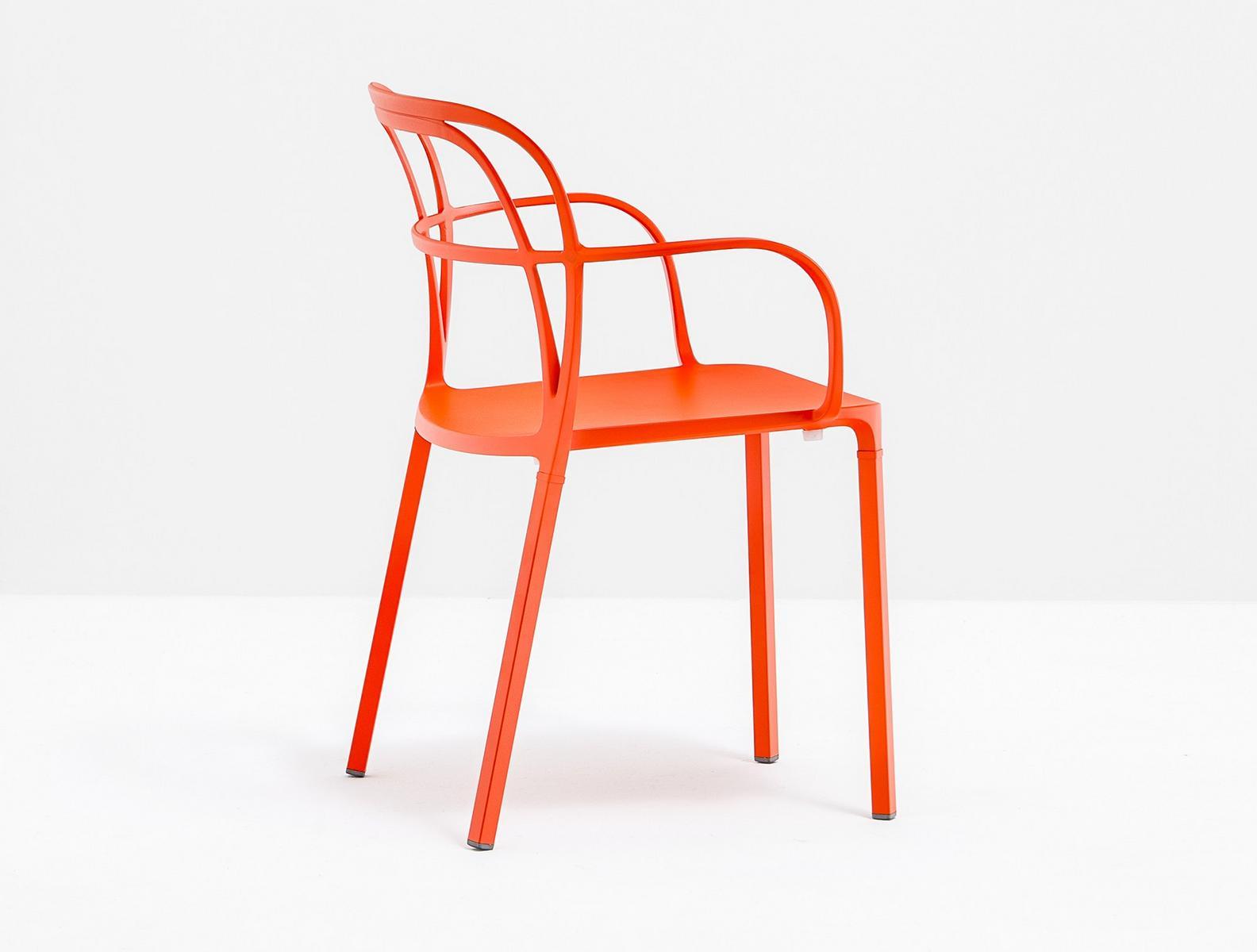 Die cast aluminium chair with armrests | Intrigo 3715 by Pedrali
